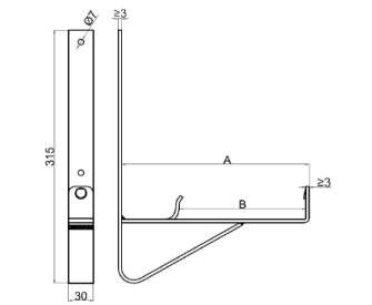 Držák mříže sněholamu 15cm - ploché krytiny uchwyt__plaski_15cm