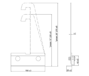Držák mříže sněholamu 15cm  pro falc uchwyt__plotka_rabek