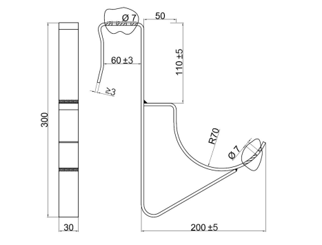 Držák protisněhové klády 14cm uchwyt_bala