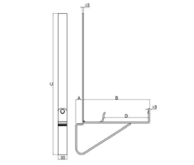 Držák mříže sněholamu 15cm BD 350/30 uchwyt_plotka_15cm__bd