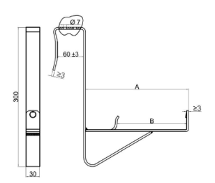 Držák mříže sněholamu 15cm - střešní taška uchwyt_plotka_dachowka
